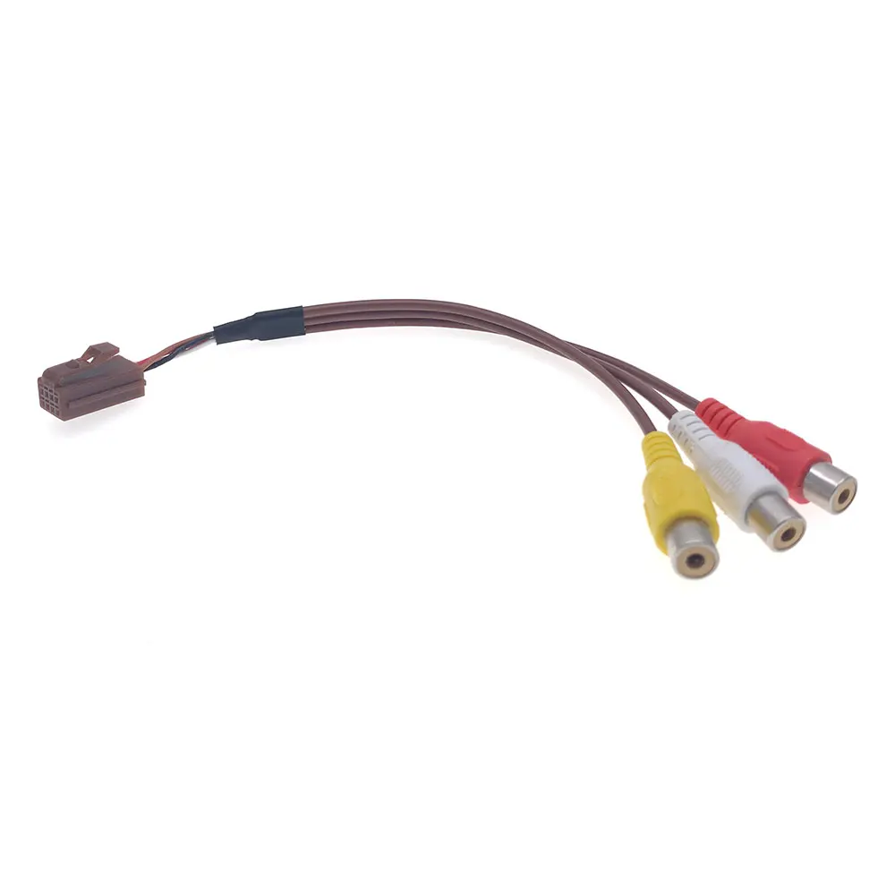 8 Pin Universal Car RCA Output Wire Harness Audio AUX AV IN Out Cable Adapter Wiring Connector Android Radio Accessories