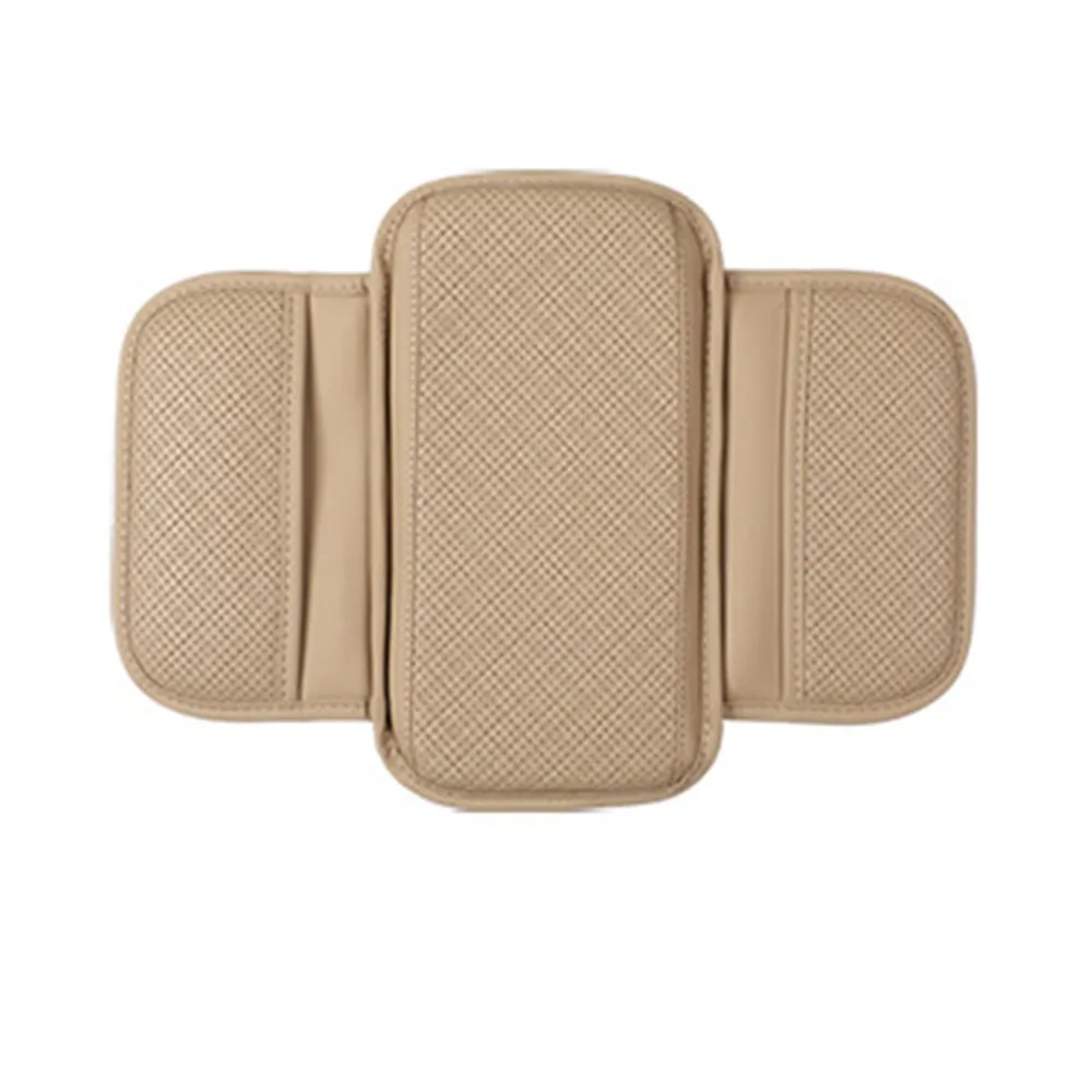 Universal Auto Armrest Pad PU Leather Anti Slip Center Console Cushion Durable Anti-slip Bottom Car Armrest Cover Auto
