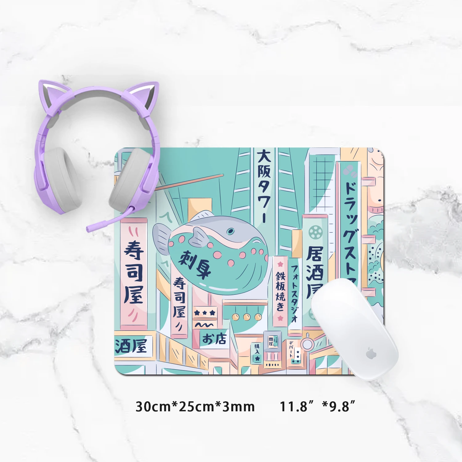 Lớn Kawaii Miếng Lót Chuột Chơi Game Dễ Thương Nhật Bản Sushi Ramen Shop XXL Bàn Thảm Không Thấm Nước Bọc Chống Trượt Bàn Để Laptop Phụ Kiện