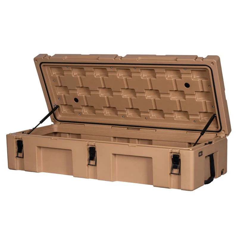 122L Rugged Case LLDPE Cargo Case Hard Plastic Rotomolded Tool Box 4WD Storage Box Roof Rack Low Profile Desert Tan Case