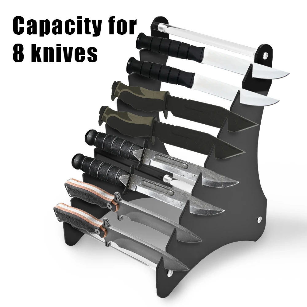 Knife Holder Rack Hunting Knives Folding Knife Storage Rack 8 Layer Kitchen Fruit Knife Acrylic Display Stand Transparent Black