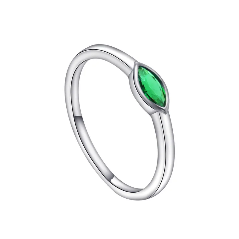 Farny Vintage 925 Sterling Silver Women Ring with Light Green Gem Simple Classic Design for Daily Wear or Party