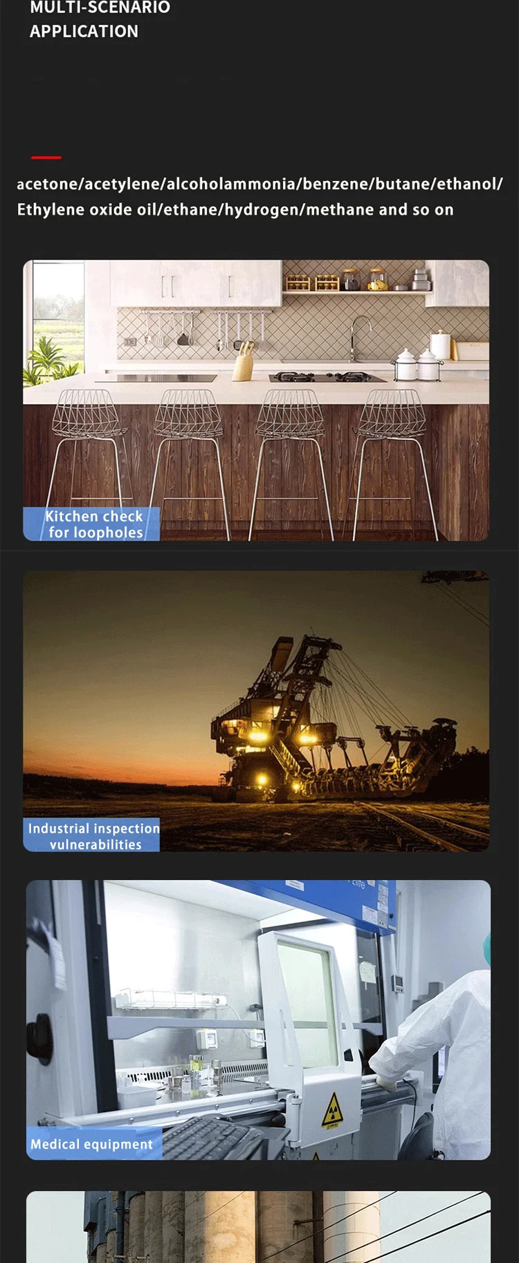 Detektor für brennbare Gase, tragbares Lademodell, Erdgas, Kohlegas, Leckagealarm, Lufttemperatur- und Luftfeuchtigkeitstest, 1 Set – Detail 2