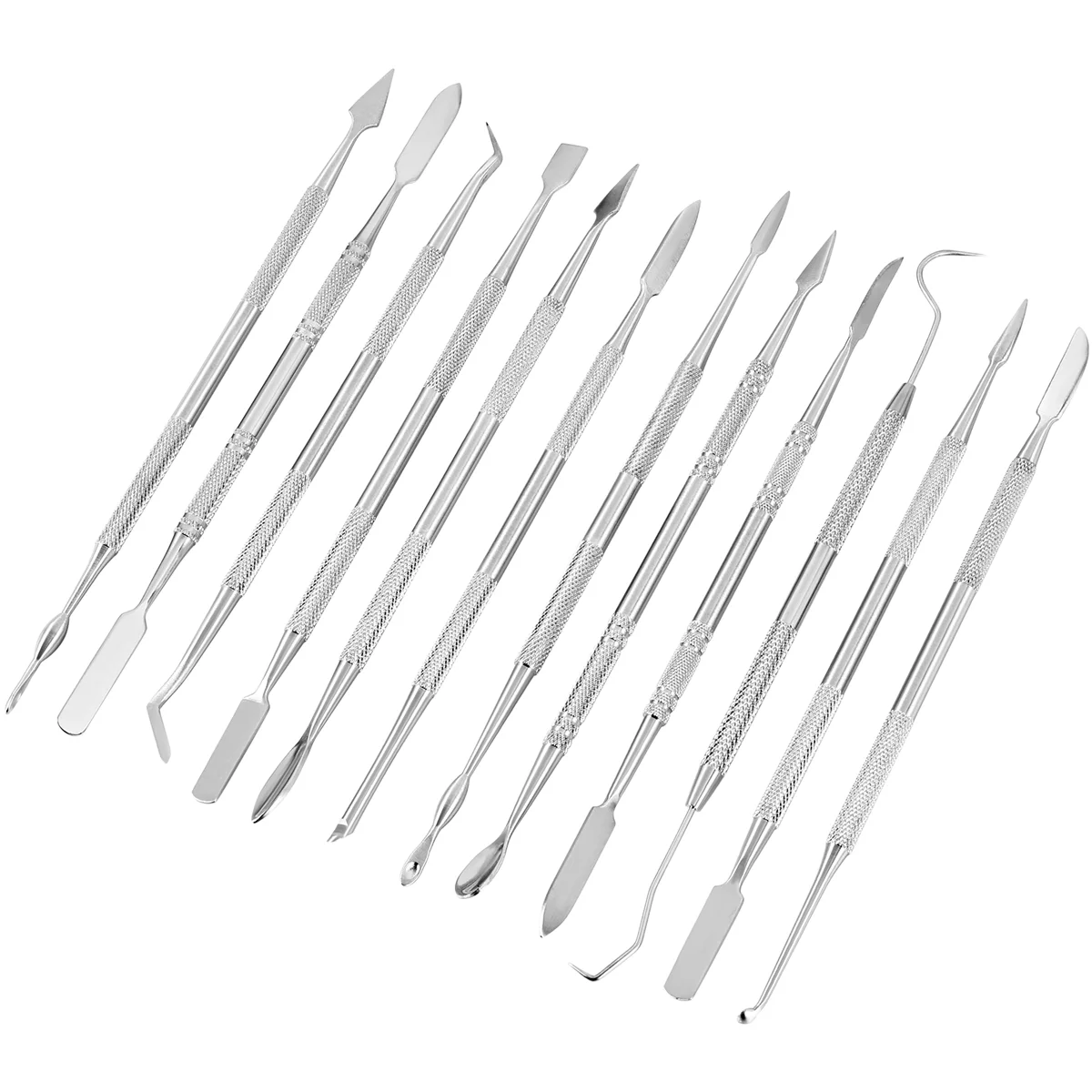 12 Pcs Wax Carvers Set Double Ended Dental Wax Modeling Sculpting Tools Dental Picks Polymer Pottery Clay Carving