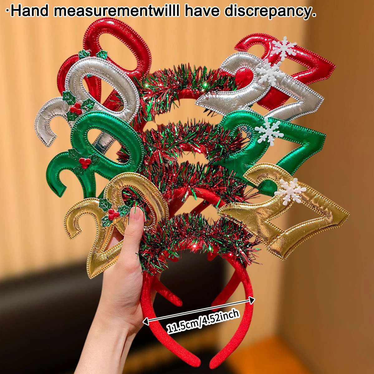 4-Pack 2027 New Year Girls Hair Bands Assorted Party Favor Small Gifts for Girls Hair Accessories