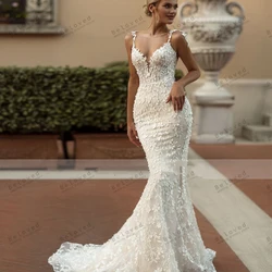 Exquisite Wedding Dresses Gorgeous Bridal Gowns Lace Tiered Robes Spaghetti Straps Backless Vestidos De Novia Customized 2025