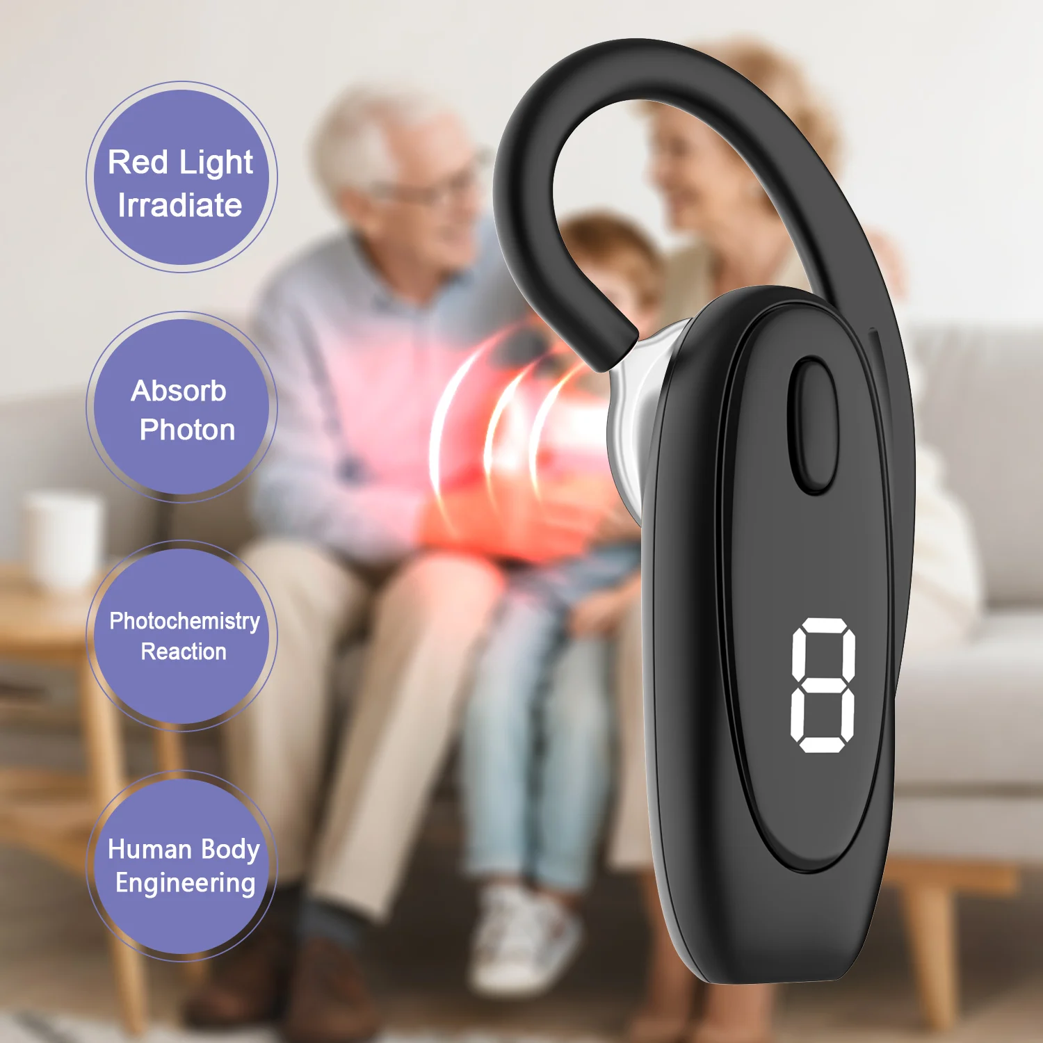 

650nm Earplug Otitis Media Ear Laser Red Light Therapy Irradiation Ear Canal Laser Tinnitus Deafness Physiotherapy Meter