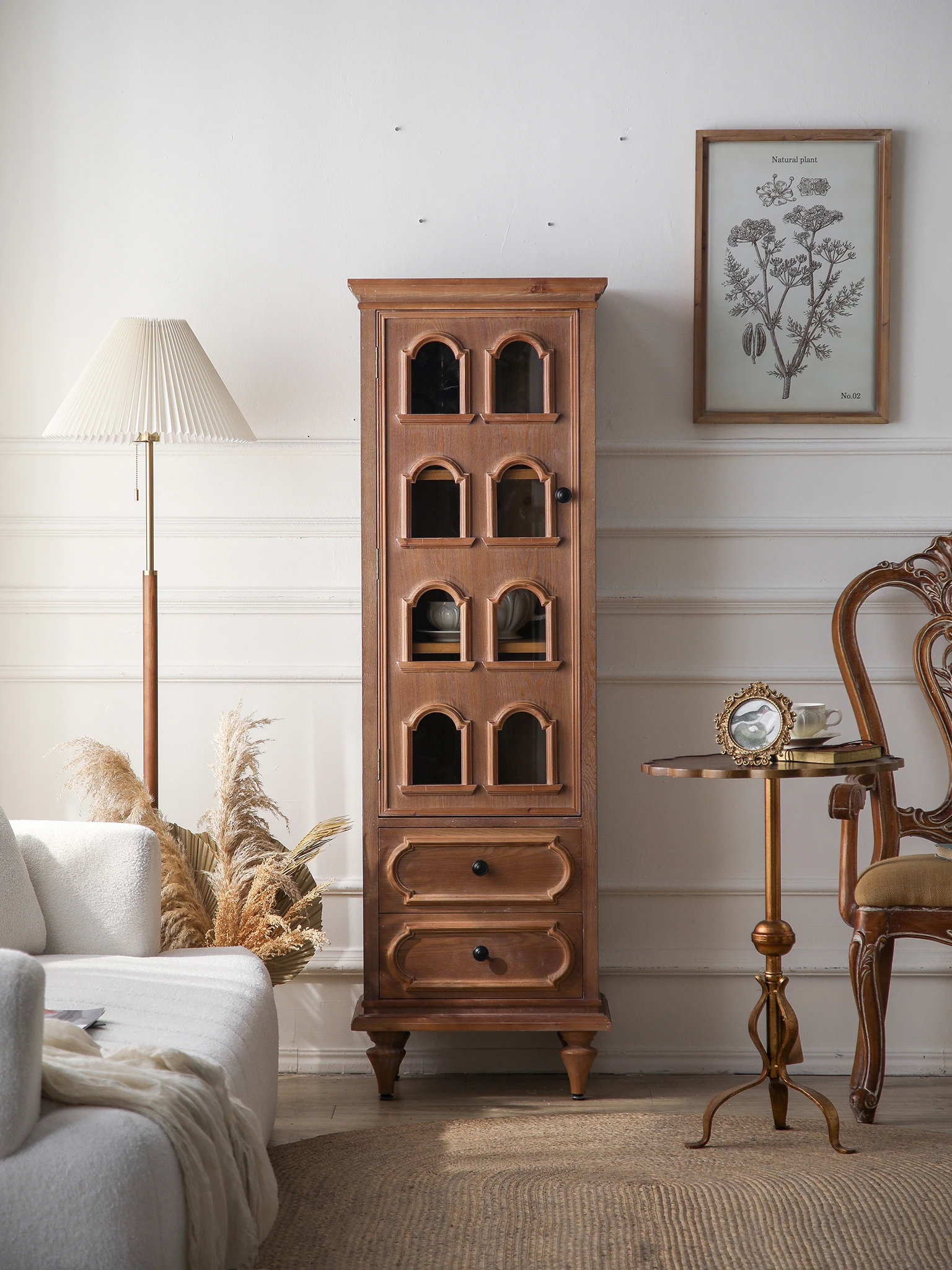 Glass door high cabinet entry living room decorative cabinet store wall locker