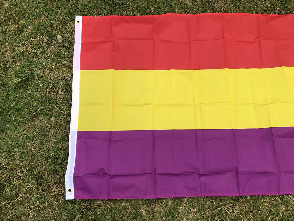 (SKY BANDERA) Bandera de la Segunda República Española 90X150CM Poliéster Bandera de la Segunda República Española Bandera colgante nacional de