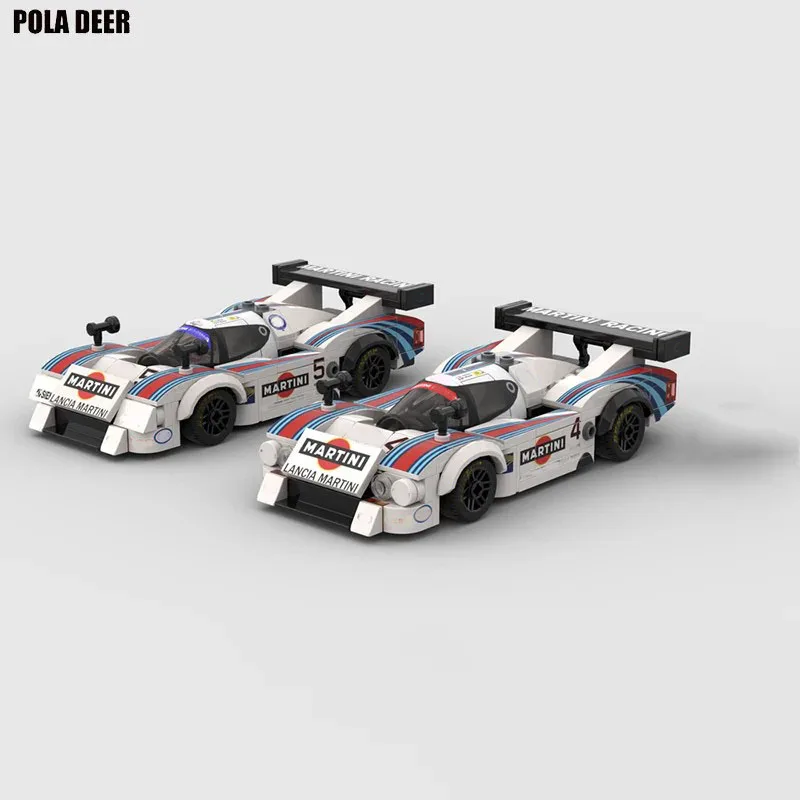 MOC Lancia LC2 Martini Rally Team Le Mans No. 6 Racing Building Block Model Small Particles Assembly Toys Puzzle Birthday Gifts