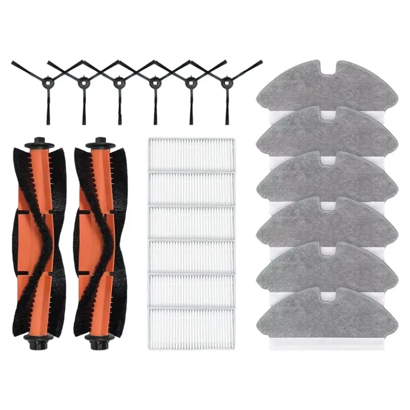 【PARTY】الفرشاة الرئيسية، الفرشاة الجانبية، الفلتر، استبدال الممسحة لـ Dreame Mova M1، Trouver M1، ROPO Laser Slim، Kewbily DL30 Pro