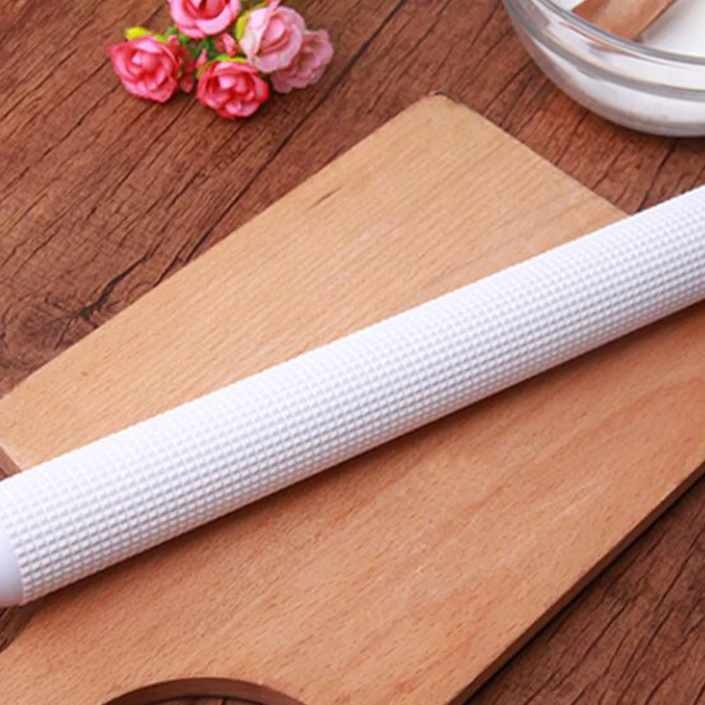 

2Pcs Plastic Rolling Pin for Pastry Dough Nonstick Surface Easy Clean Handles Kitchen Baking Accessories White