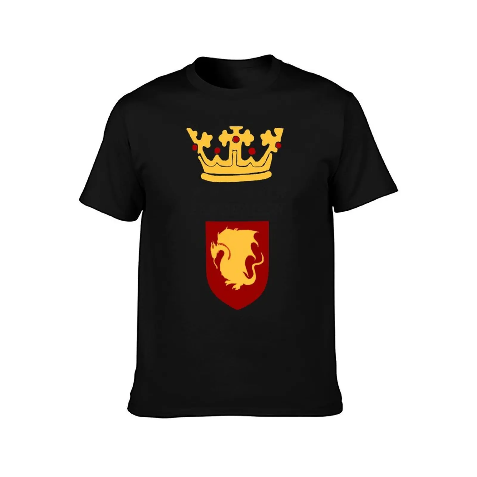 Arthur Pendragon Crest Print (BBC Merlin) T-Shirt, Summer Casual Cotton Tee, Oversized Streetwear Tops, Vintage Graphic Print