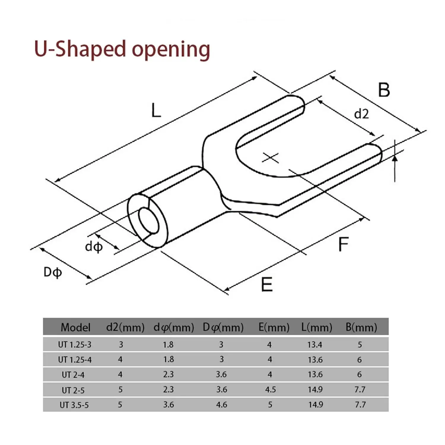 320 Pieces Non-Insulated Ring Terminals & Fork Connector Kit, Copper Ring Fork U-Type Female Terminals, Wire Lugs Battery Cable