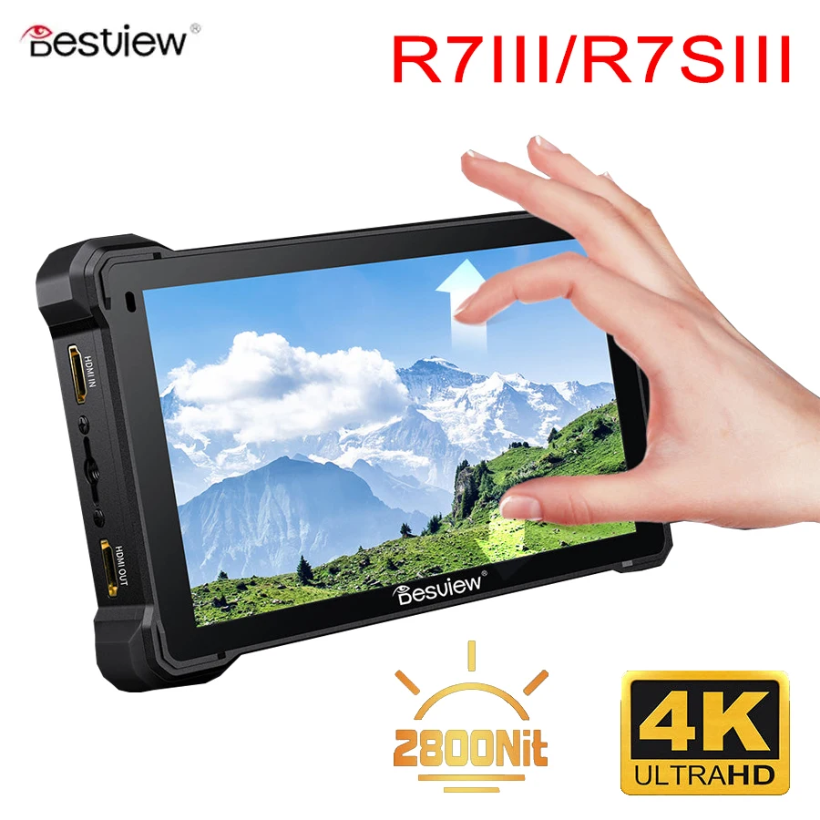 Desview Besview R7III R7SIII 7 inch Camera Field Monitor 2800nits UHB Touch Screen Full HD IPS 4K Full Feature Camera Monitor