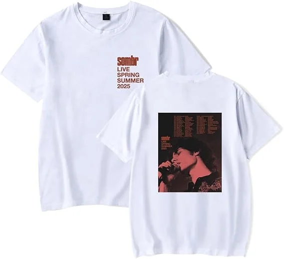 Sombr Merch T-Shirt Live 2025 Tour Sommer T-Shirt für Männer und Frauen Erwachsene Kurzarm Tops T-Shirt