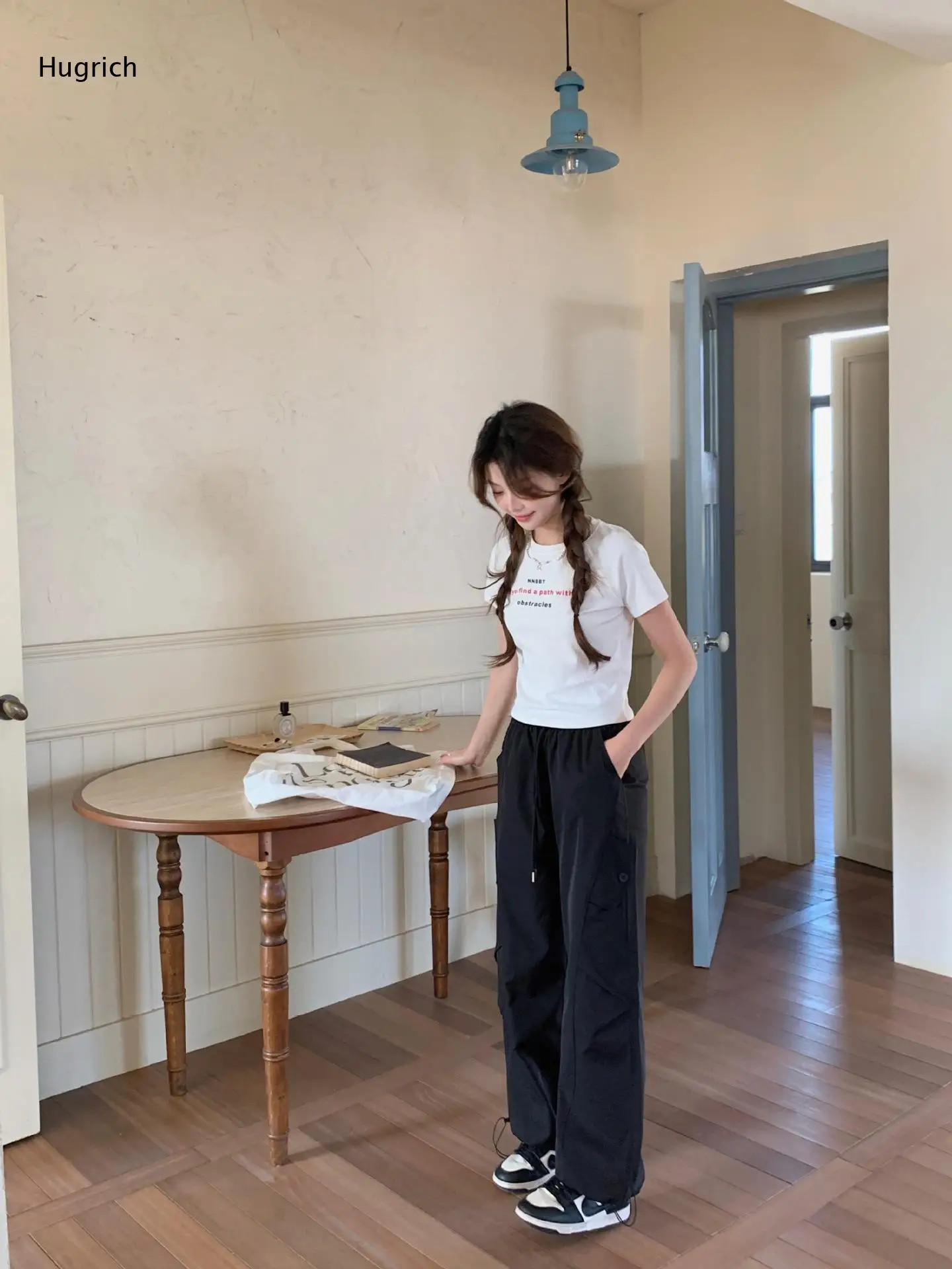 Women's High Waist Wide Leg Cargo Pants with Multiple Pockets - Loose Fit Casual Trousers for Streetwear and Daily Outfits