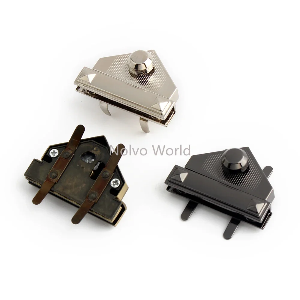 1/3/10PCS 44x31mm Triangle Bag Metal Lock Buckle Twist Turn Snap Clasps Buckle For DIY Craft Handbag Purse Briefcase Accessories