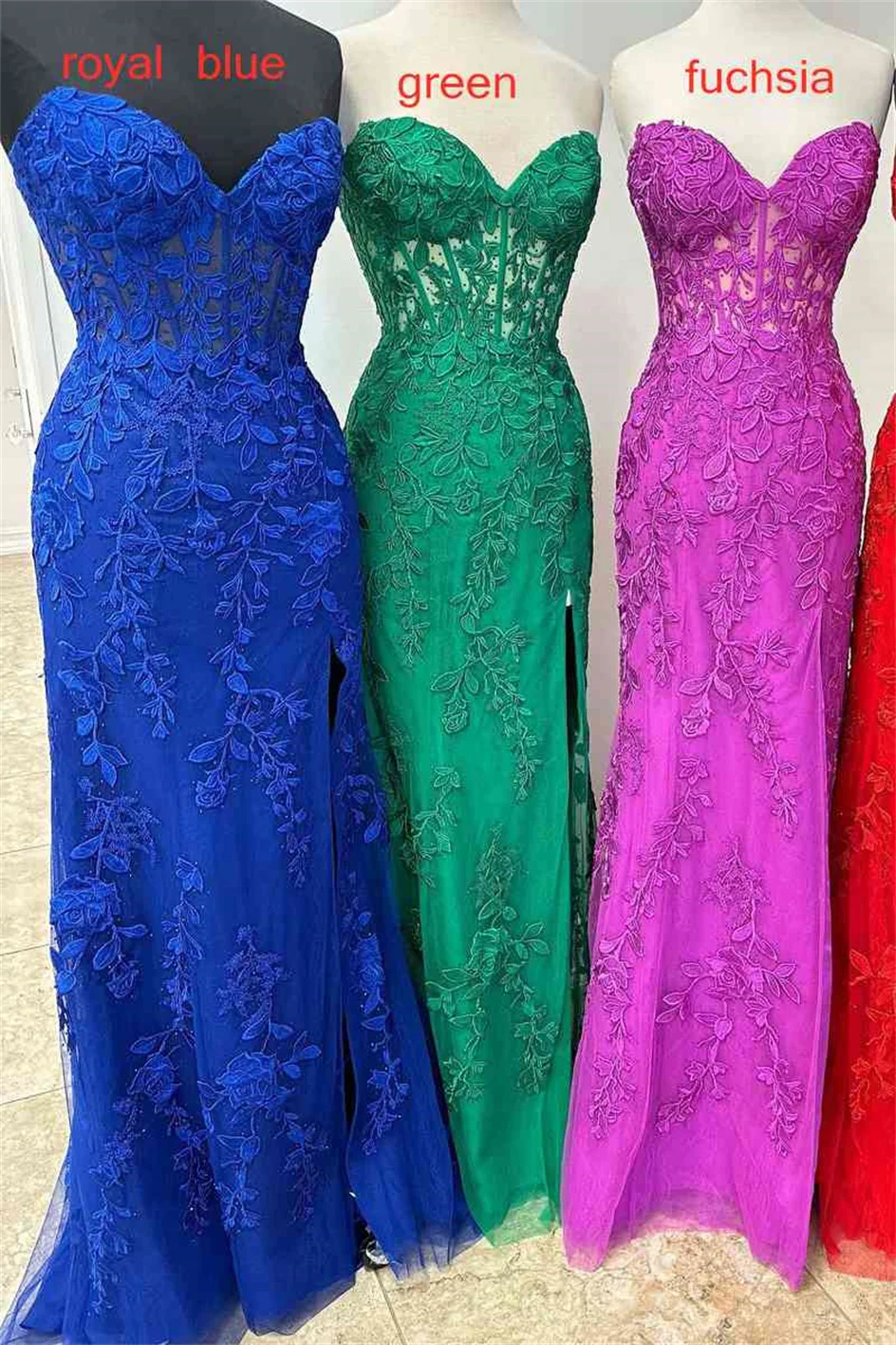 Shiyicey Sweetheart Women's Applique Silt Floor-length Bridesmaid Prom Dresses Elegant Wedding Mermaid Evening Party Gowns