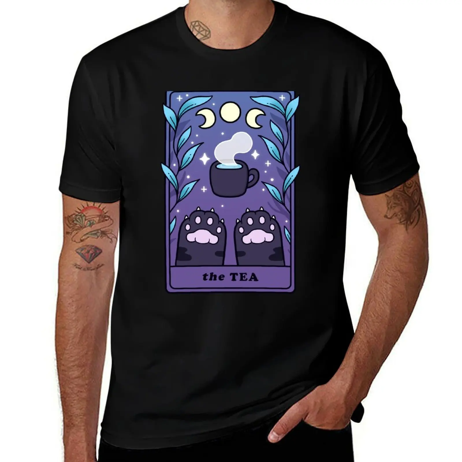 

The Tea Cat Tarot Nikury T-Shirt sweat tshirts personalised Funny t-shirts essential t shirt oversized t shirt men