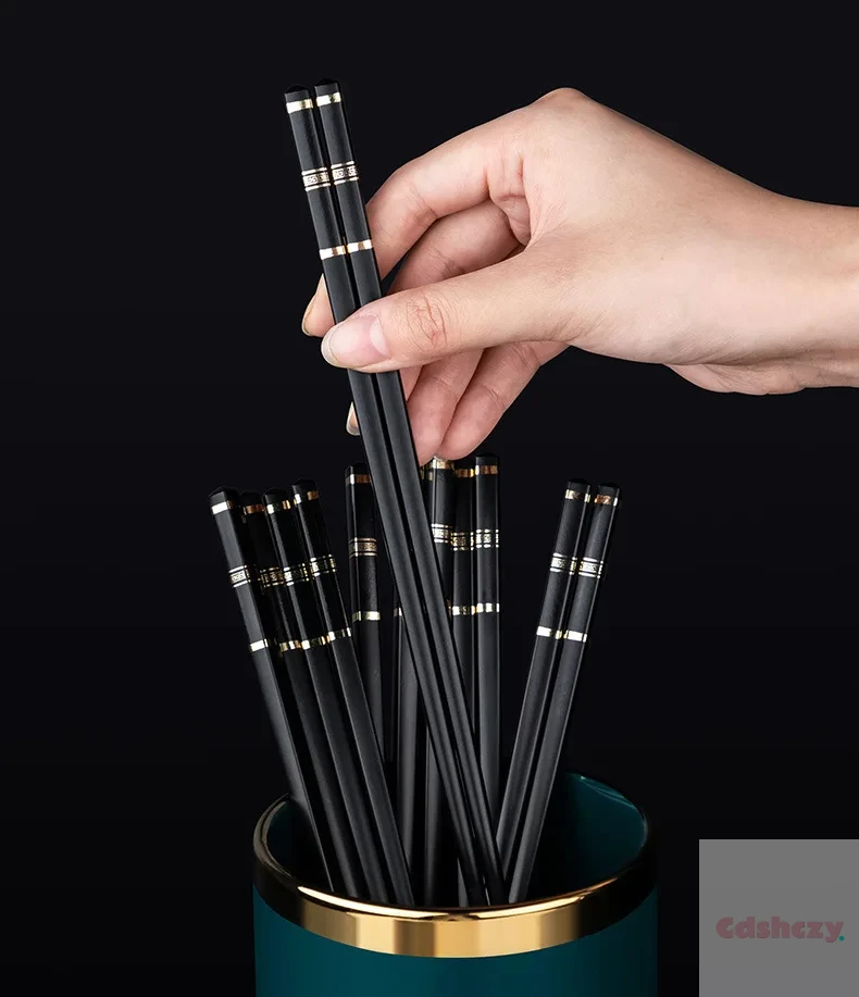 5 Pairs Chinese Japanese Chopsticks Sushi Sticks Korean Chopsticks Reusable Alloy Chop Sticks Kitchen Tableware Tool Accessories