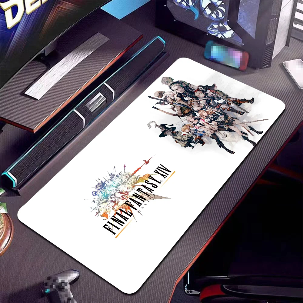 F-Final FantasyES XIV Cool Mousepad Large Anti-Slip Mouse Pad Stitched Edges Mat Durable Desk Laptop Gaming​ Keyboard Pad XXL