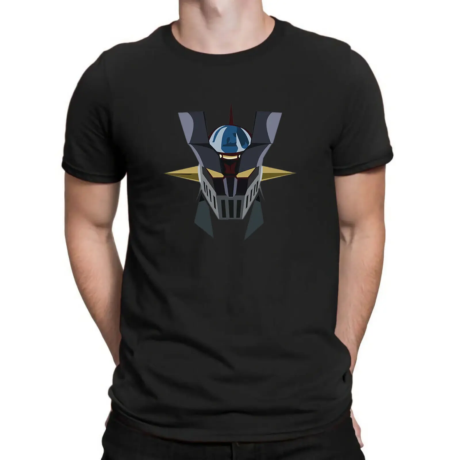 Mazinger-Z Head Anime Sentai Robot Men's T-shirt Cotton Short Sleeve Tee Gifts