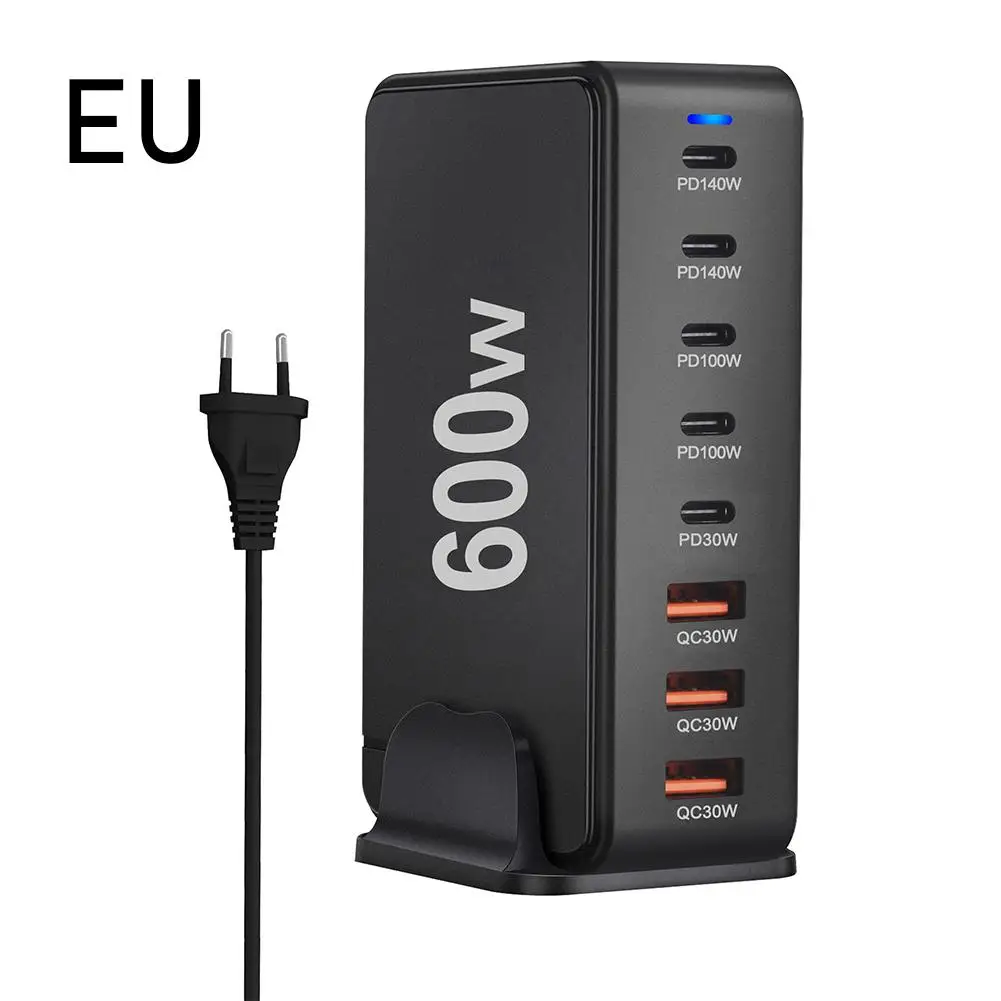 Fast Charging  600W PD 140W GaN Charger 8 Ports  USB A Charger Fast Charge 3.0 for iPhone 16 15 14 Samsung S24 Xiaomi Huawei