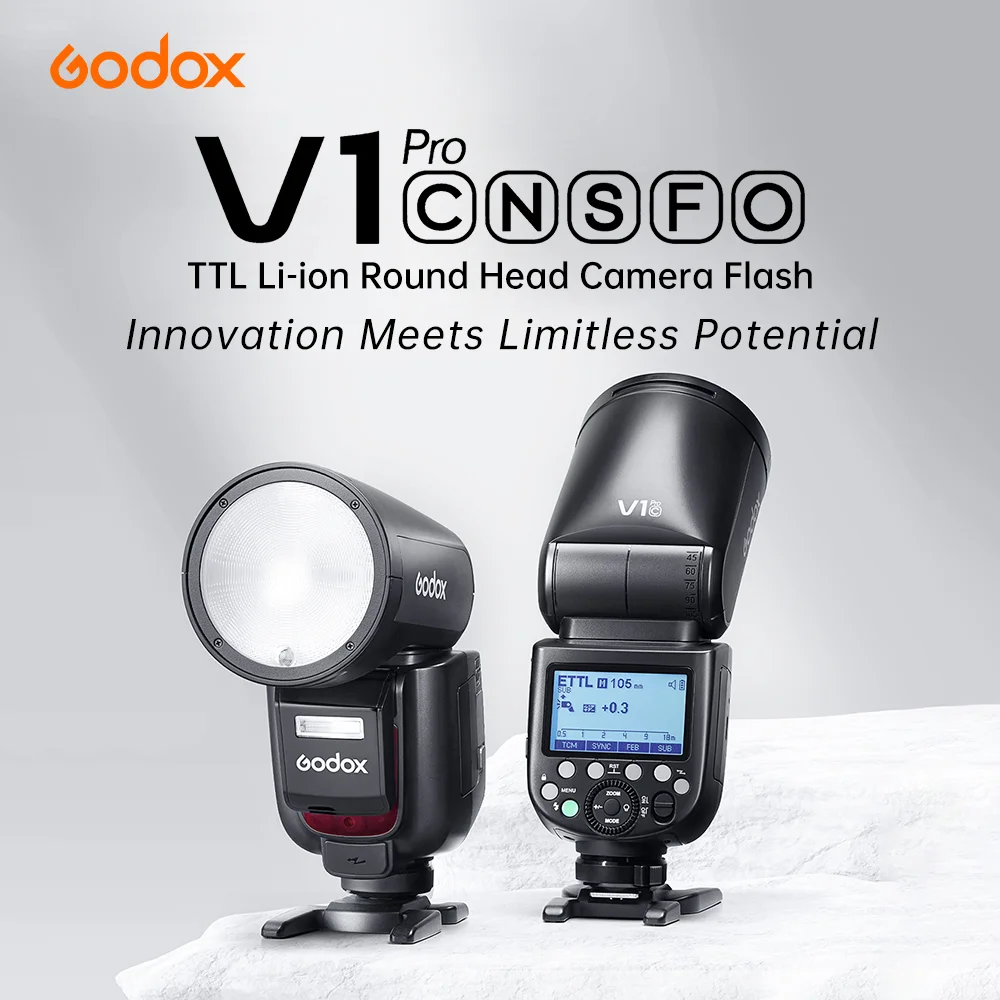 Godox V1 Pro V1Pro V1-C V1-N V1-S V1-F TTL Li-Ion Testa Rotonda Fotocamera Flash Senza Fili Speedlight Per Canon Sony Nikon Fuji