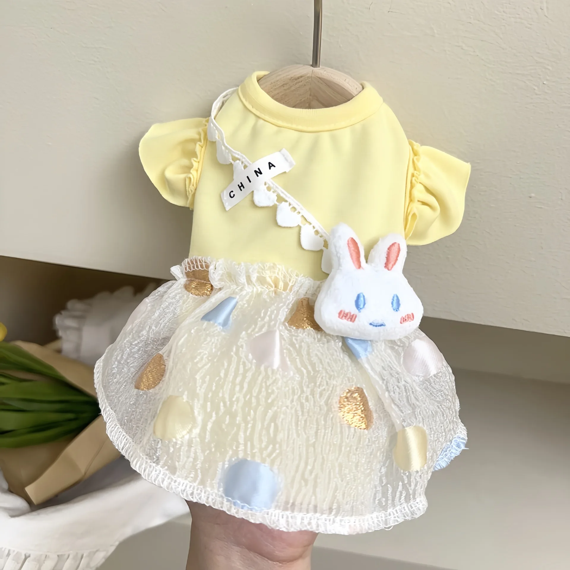 Little Rabbit Backpack Pet Dress Dog Cartoon Clothes Summer Small and Medium-sized Dog Princess Skirt Pet Supplies view 4