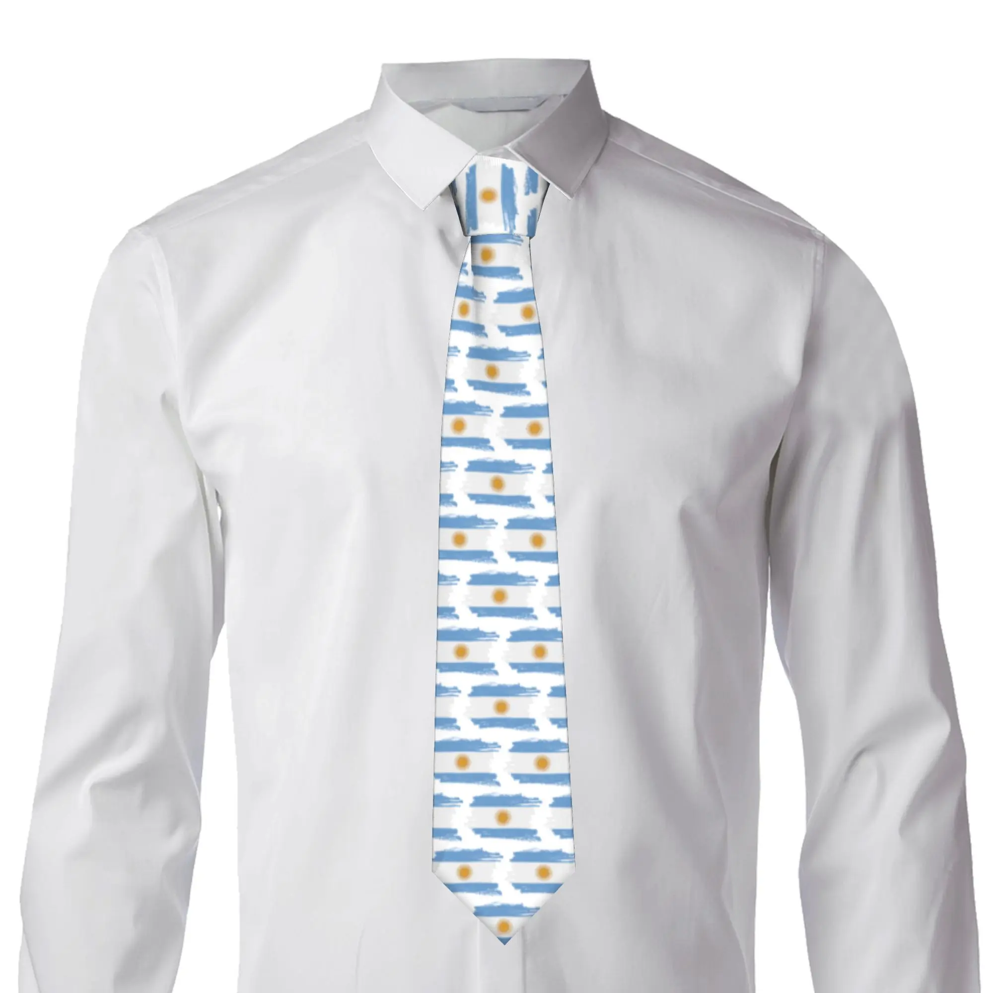 Fashion Flag of Argentina Necktie for Men Silk Argentine Proud Office Neck Ties