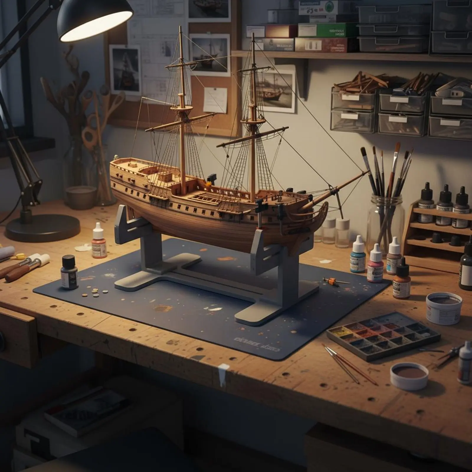 

Подставка для покраски моделей судов: устойчивая опора, надежный кронштейн для сборки моделей лодок, прочная конструкция для любителей масштабных моделей