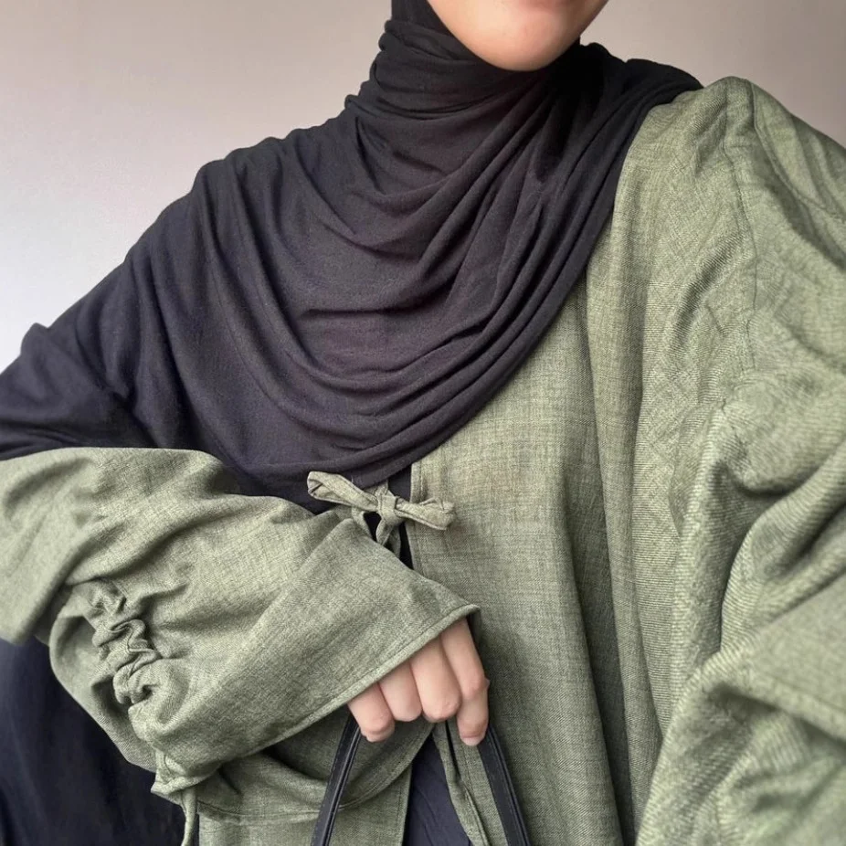 เปิด Abaya ชุดกิโมโนแขนยาวรอมฎอน Maxi ชุดยาว,เสื้อผ้าผู้หญิง,มุสลิมเสื้อสเวตเตอร์ถัก Abayas Out kaftans Jilbabs