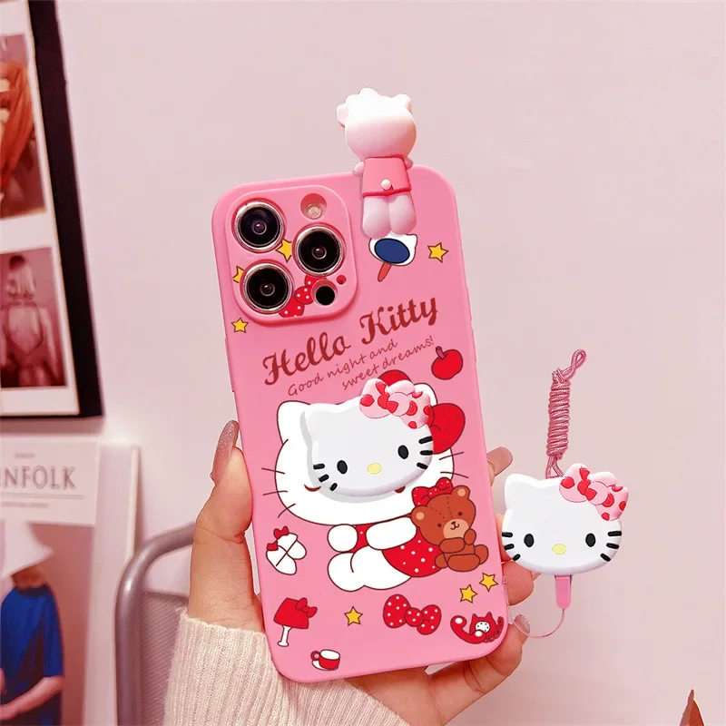 

Kawaii Kitty Case For IPhone 16 15 Pro Max XR X 8 Plus XS Cute Cartoon Melody Case for Phone 14 13 Pro Apple 12 Protective Cover
