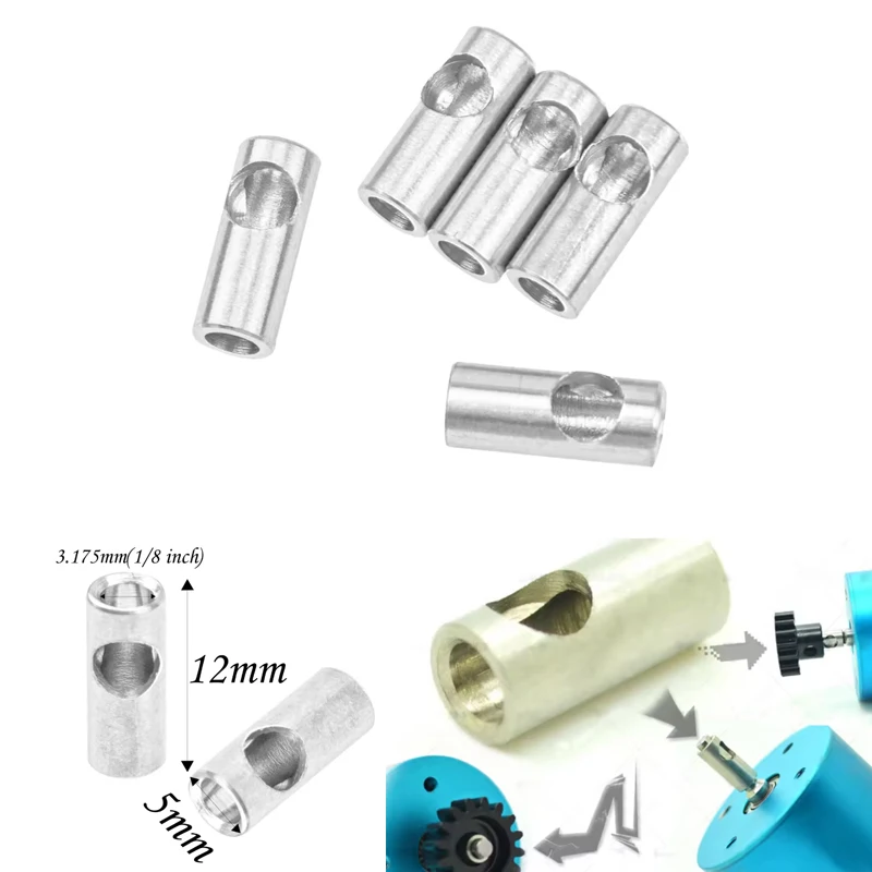 3,17 mm auf 5 mm Edelstahl-Getriebeadapter – 1/3/5-teiliges Motor-Umrüstset für RC Drone FPV Car Boat Helicopter Upgrade – Detail 1