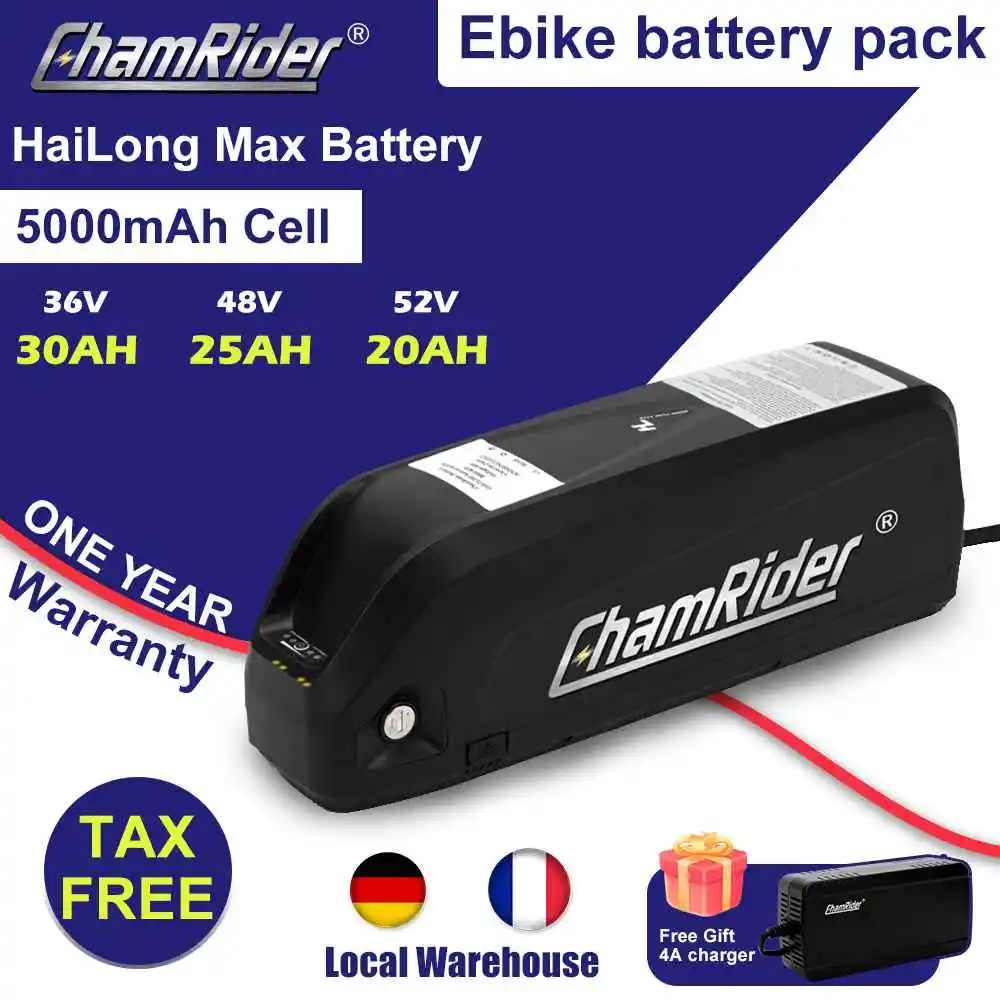 Original Chamrider Hailong Ebike Battery Bluetooth BMS 48V25AH 48V20 AH Lithium Battery 500W 1000W Bicycle Battery 21700 Cell