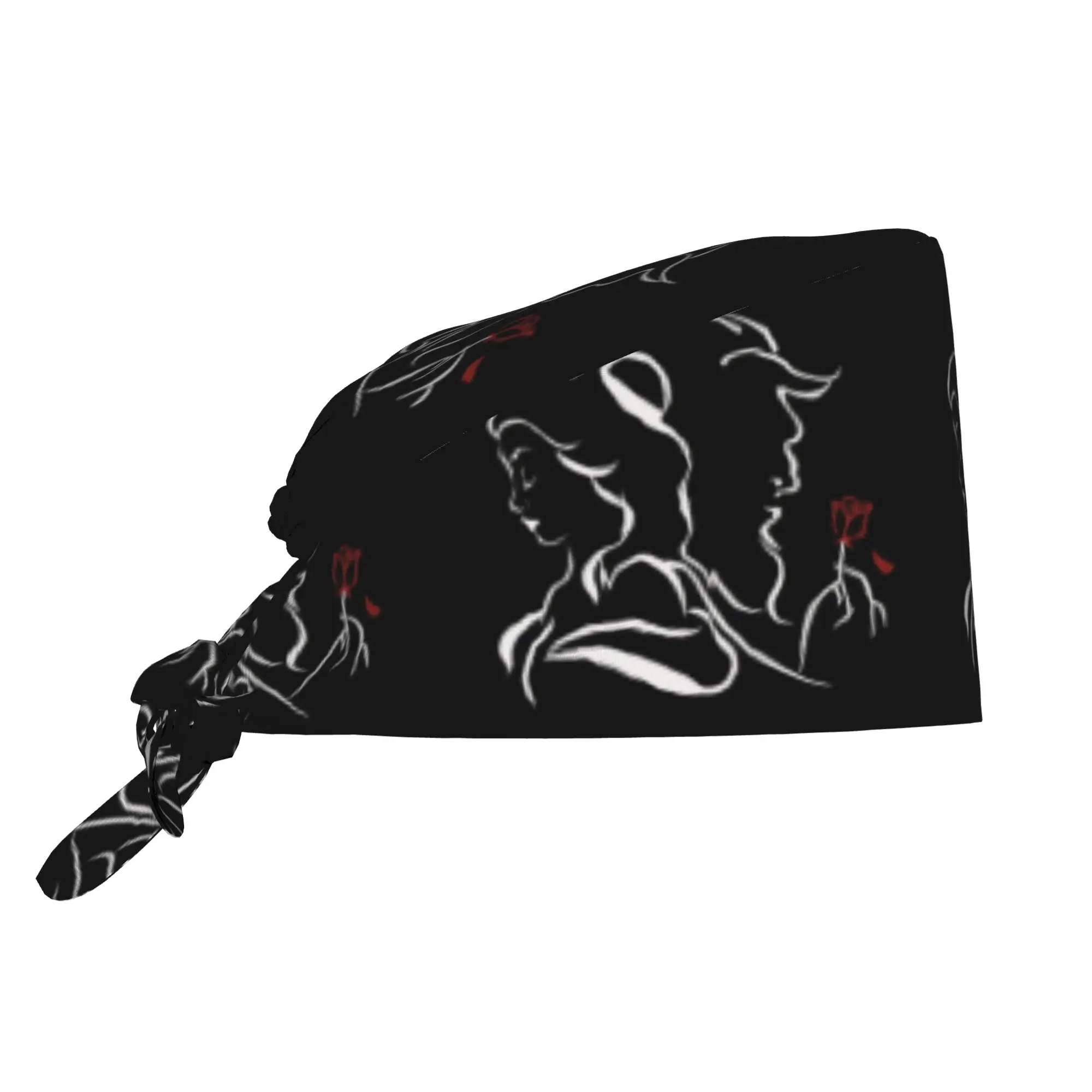 Custom Beauty Anime And The Beast Cleaning Working Cap  Men Women  Scrub Cap Surgicals Hat Nurse Scrubs Hat For Dentist
