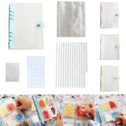 Diamond Painting Beads Storage Book Set A5 Binder with Pockets Self-Sealing Bags Clear Loose Leaf Organizer DIY Accessories
