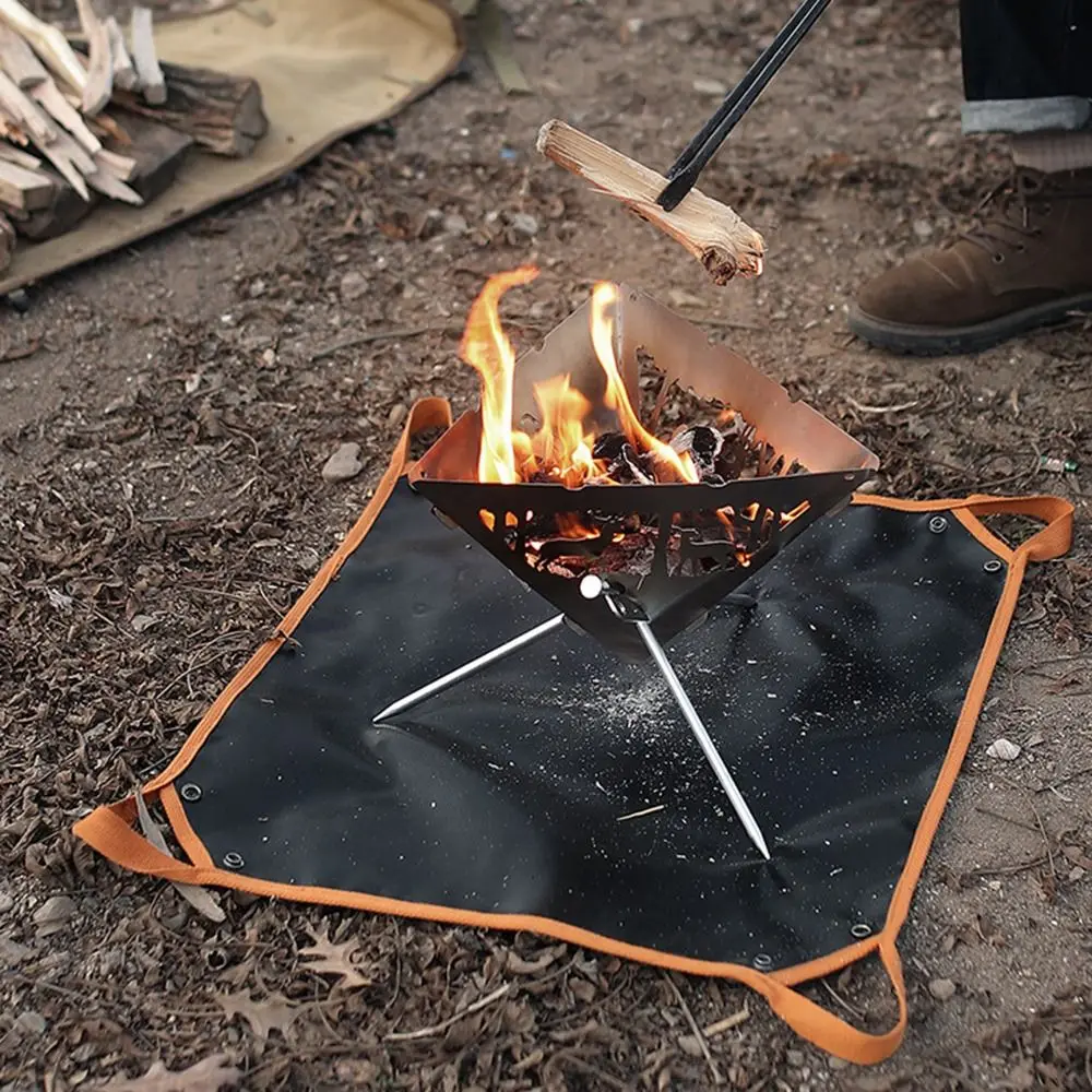 Double Sided Outdoor Silicone Fire Blanket Portable Flame-retardant Barbecue Fireproof Mat 2 Size High-temperature Resistant