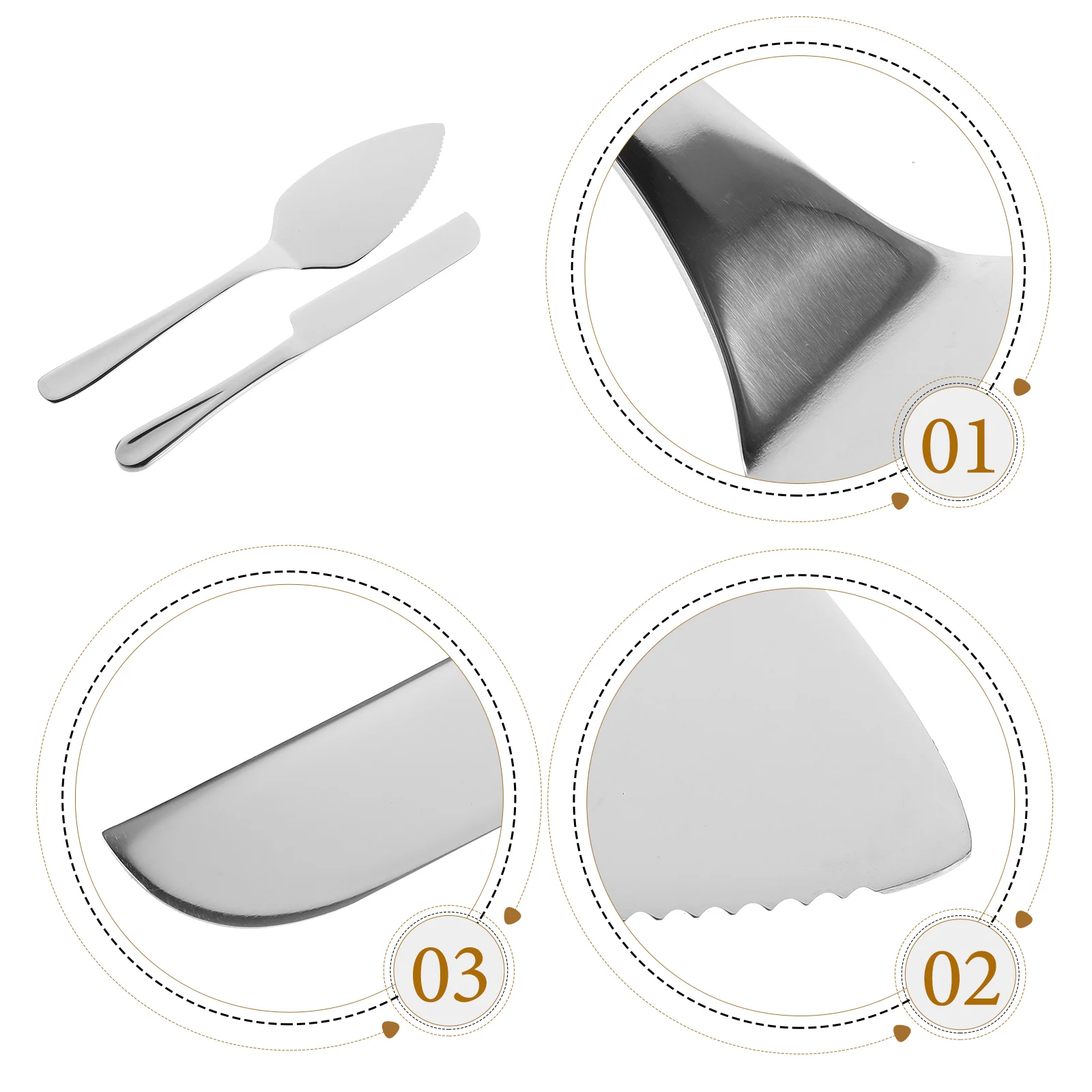 

1 set 1 Stainless Steel Cutter Server Set Wedding Cutting Tools For Birthday Anniversary Party Kitchen Use Cake Serving Set For