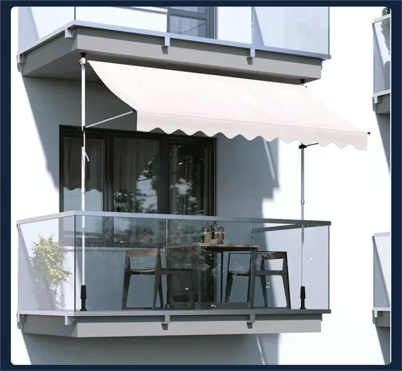 3*1.2m Pillar type awning Outdoor Patio Garden Canopy Sun Shade Balcony patio retractable awning Aluminum Alloy