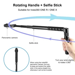 Vamson Invisible Selfie Stick for Insta360 X3 Rotating Bullet Time Handheld Tripod for Insta 360 ONE X2 ONE RS GoPro Accessories