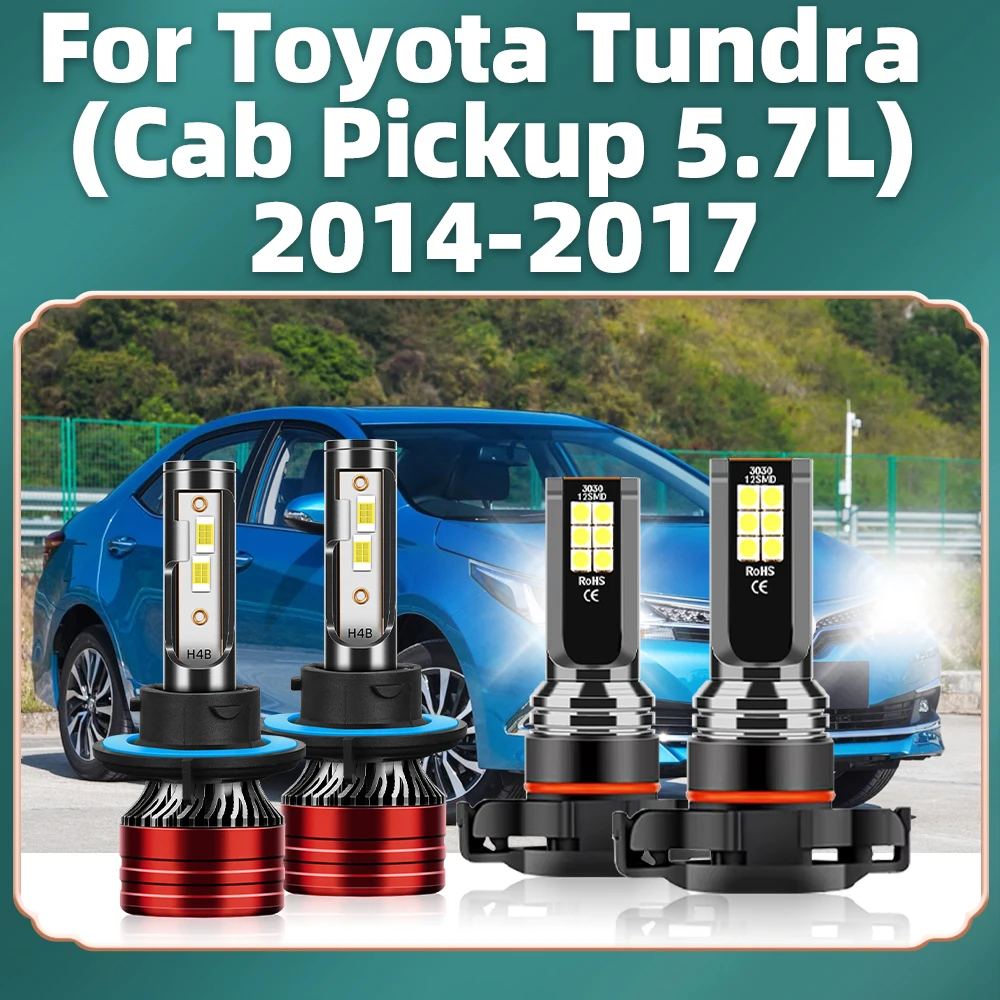 

For Toyota Tundra (Cab Pickup 5.7L) 2014 2015 2016 2017 LED Headlights 20000LM Car Bulbs Fog Lamps Auto 12V Hi/Lo H13 5202 Luces