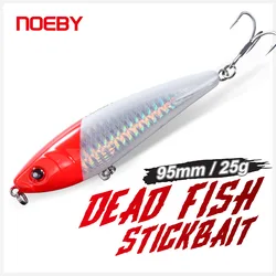 Noeby Sinking Pencil Fishing Lure 95mm 25g Sinking Stickbait Artificial Hard Bait Long Cast for Seabass Pike Fishing Lures