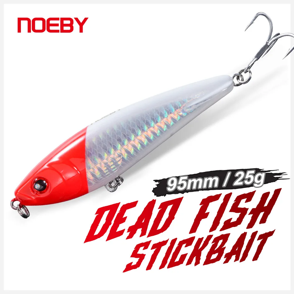 Noeby Sinking Pencil Fishing Lure 95mm 25g Sinking Stickbait Artificial Hard Bait Long Cast for Seabass Pike Fishing Lures