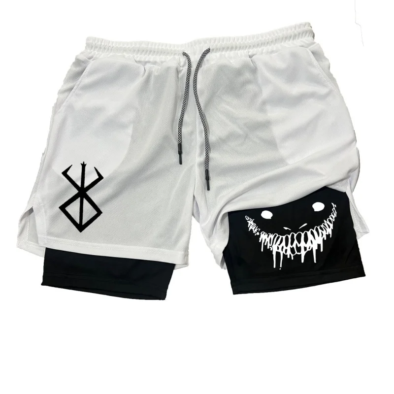 

Summer Shorts for Men 2 in 1 Athletic Gym Workout Running Performance Shorts Print with Phone Pocket Quick Dry Breathable