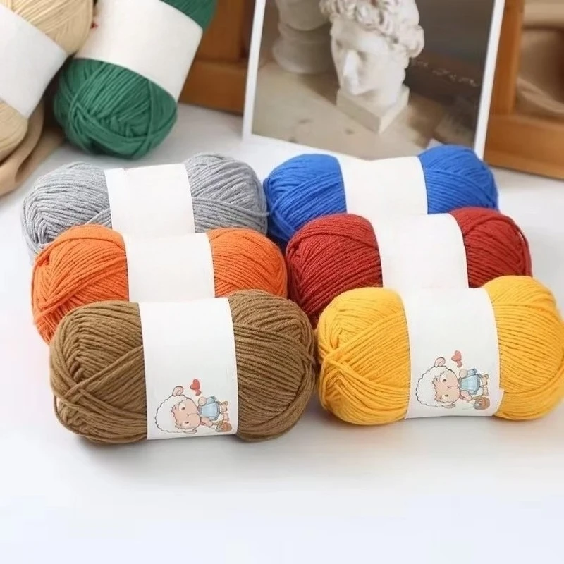 Sheep Baby 4 Strands Combed Cotton Milk Cotton, 40g Yarn Ball Hand-knitted DIY Crochet Scarf Material To Wrap Baby Sweater