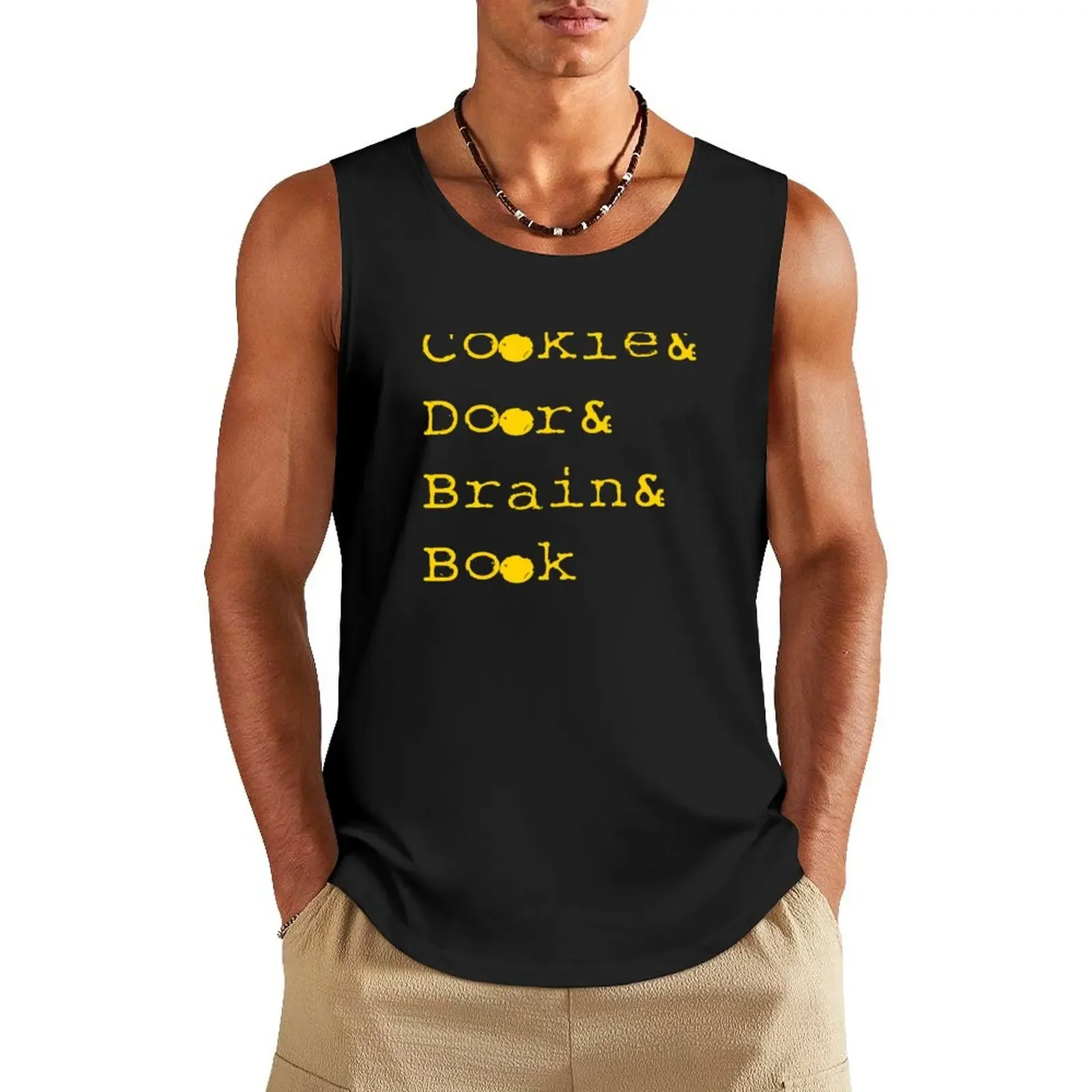 

Cookie door Brain Book Tank Top sleeveless gym shirt man fitness Men's gym T-shirt male