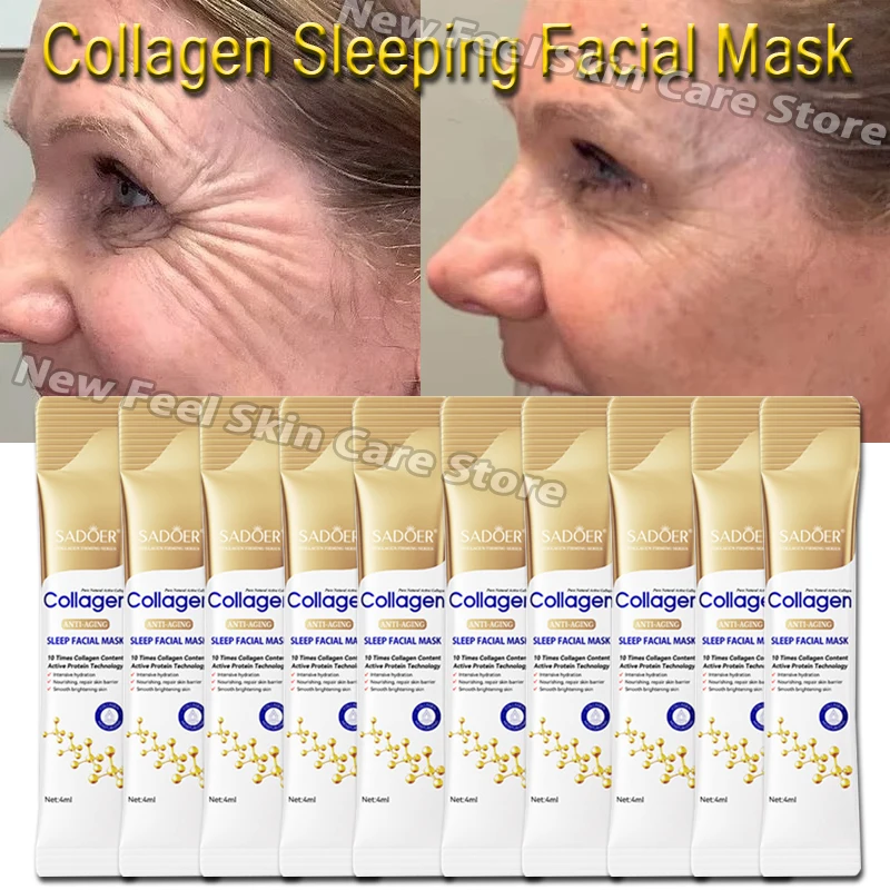 

Collagen Anti Wrinkle Sleeping Facial Masks Firm Face Fine Line Anti-aging Face Skincare Moisturizer Brighten Hydrate Face Mask