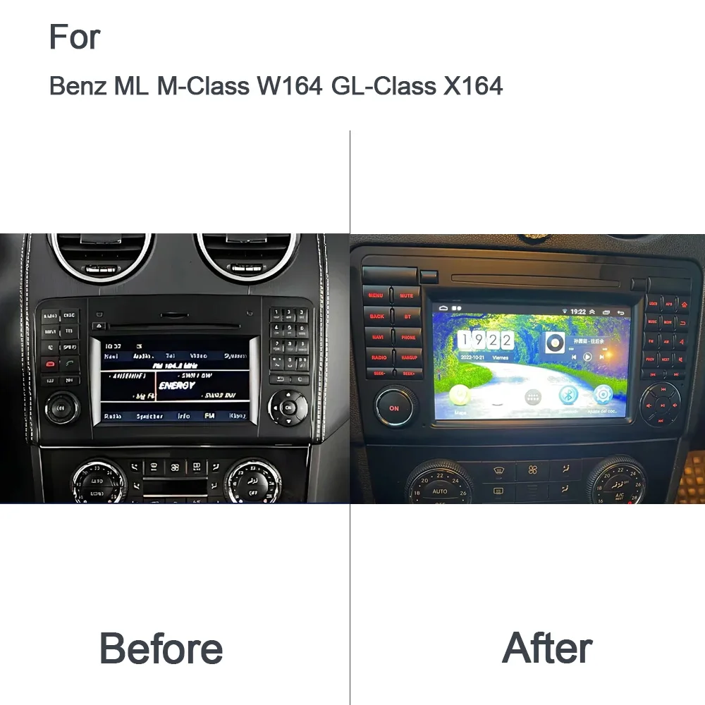 7“ 360 12GB+256G Carplay DSP Android 14.0 Car Player GPS map WIFI Stereo Radio navigation For Benz ML M-Class W164 GL-Class X164